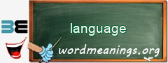 WordMeaning blackboard for language